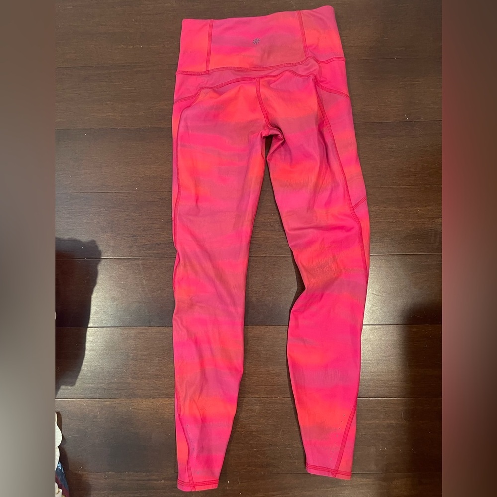guc Athleta rainier printed tight Pink and Orange Leggings xs - Picture 4 of 11